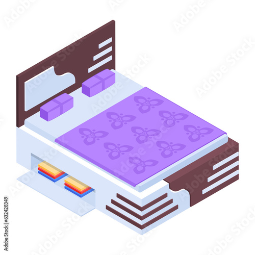 Pack of Modern Bedrooms Isometric Icons  

