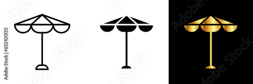 The Pool Umbrella Icon represents a beach or poolside umbrella used to provide shade and protection from the sun. 