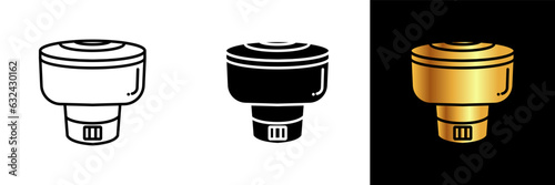 The Floating Chlorine Dispenser Icon represents a pool maintenance device used to release chlorine or other sanitizing agents into the pool water. 