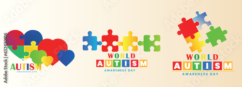 World Autism awareness day vector, Puzzles 