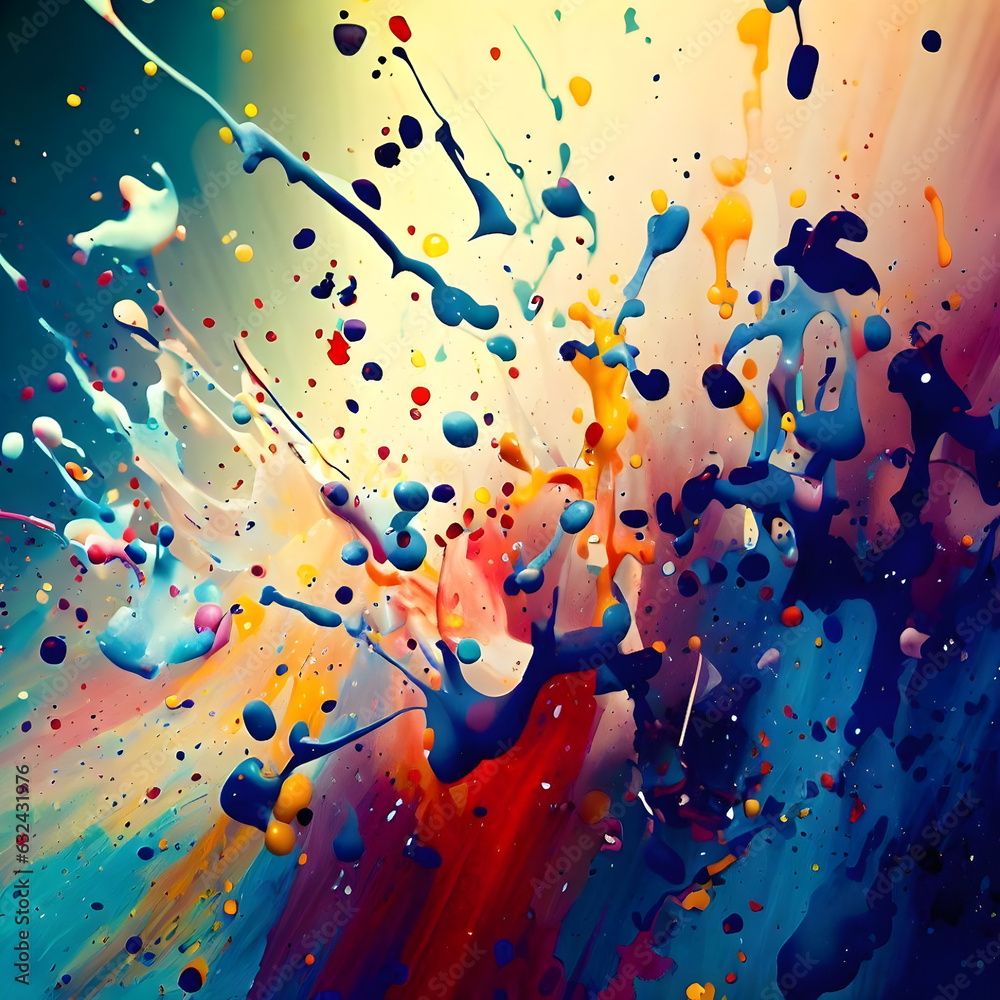 splashes of paint in a abstract background