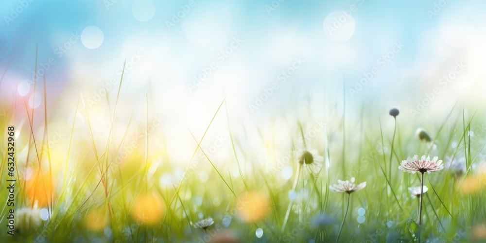 art abstract spring background or summer background with fresh g, Generative AI