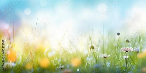 art abstract spring background or summer background with fresh g, Generative AI