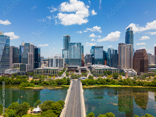 Aerial photo summer at Austin Texas circa July 2023