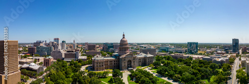 Aerial panorama Texas State Capitol Building Austin photo