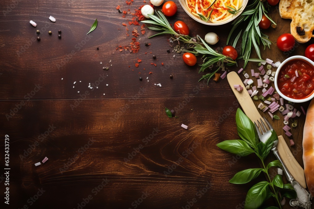 Art italian homemade food background, Generative AI - obrazy, fototapety, plakaty 
