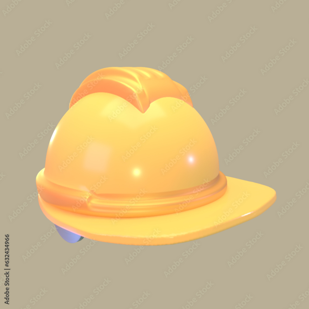 Fototapeta premium 3D icon construction hat rendered isolated on the colored background