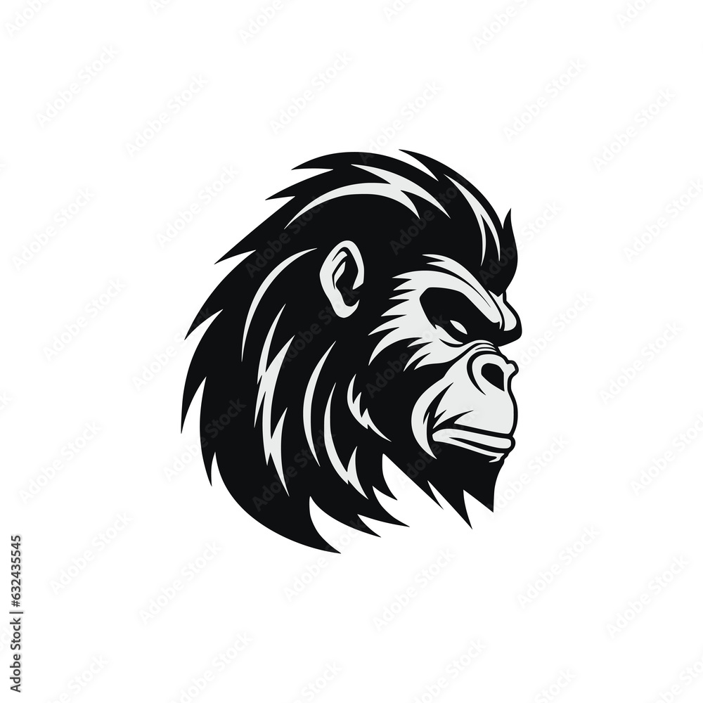 Fototapeta premium simple gorilla wild animal esport gaming team logo vector illustration template design