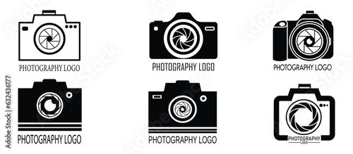 Camera icon set. Camera icons of photography, video camera and photo camera Photo camera in flat style.