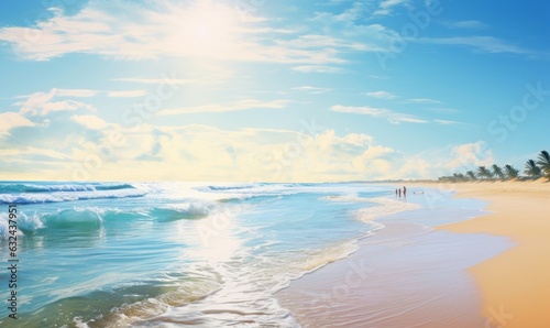 Art Summer vacation ocean beach  Generative AI