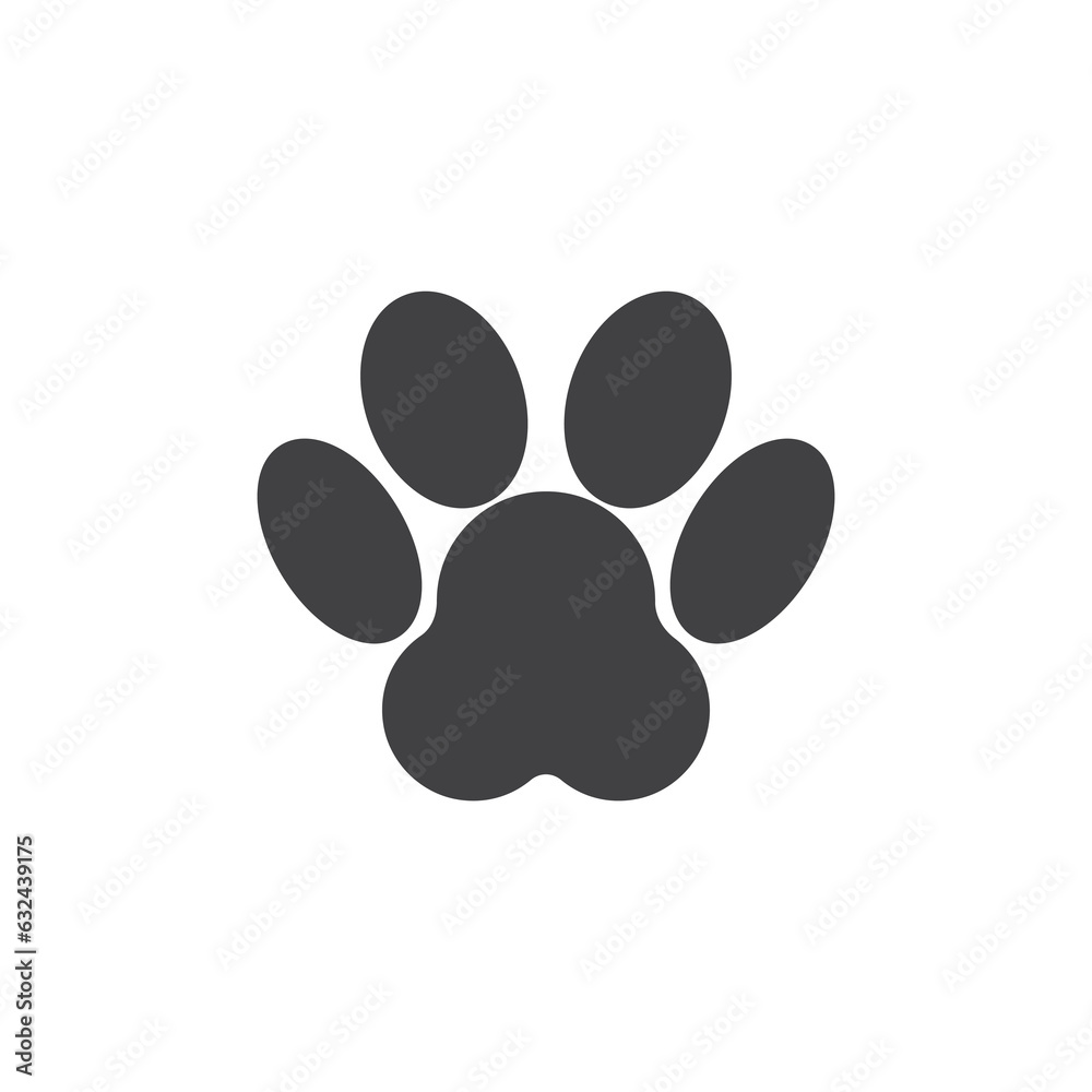 Pet paw print vector icon Pet paw print vector icon