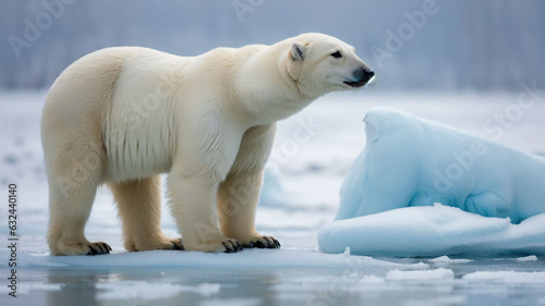 a polar bear standing on an iceberg