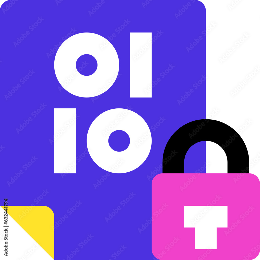 digital data lock flat icon digital data lock flat icon