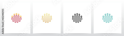 Abstract People Lines Letter Logo Design O