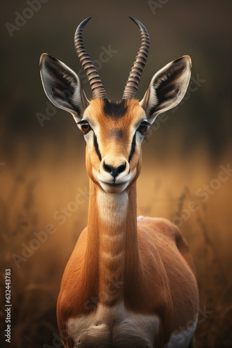 Thompson's Gazelle in the Savannah Showing its Grace. Majestic Portrait. Wildlife Animal. Generative ai