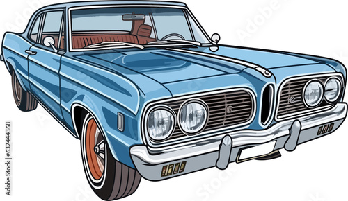 Dodge Coronet Vintage Classic Car  Illustration  Vintage Classic Car Illustration