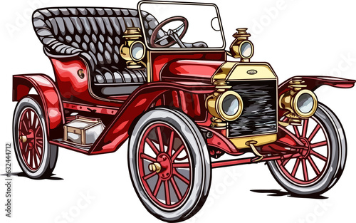 illustration of a Ford T, Vintage Classic Car Illustration