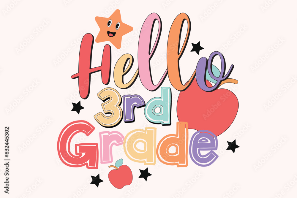 Retro Back to school typography t shirt design vector Print Template