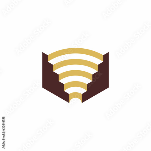 Colosseum building logo vector image
