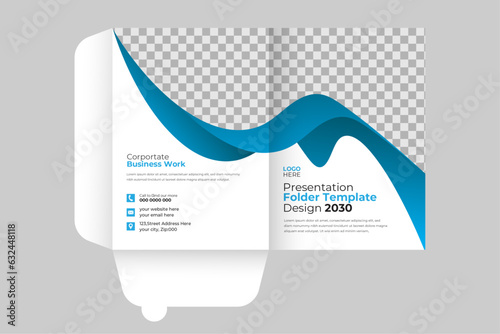 Trendy editable Cover design for documents, folders, catalogues, brochures, product presentations, and booklet cover templates. Creative clean corporate presentation folder design. 
 (ID: 632448118)