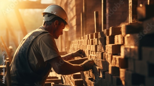 builder with bricks