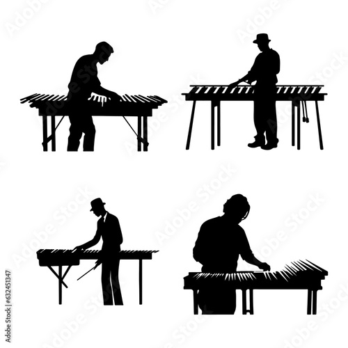 silhoutte of person playing marimba