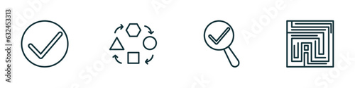 Wallpaper Mural set of 4 linear icons from startup stategy and concept. outline icons included success, adaptation, validate, strategy in a labyrinth vector Torontodigital.ca