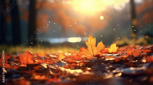 Epic Photography Shot of Autumn Background with Natural Lighting. Generative Ai © CYBERUSS