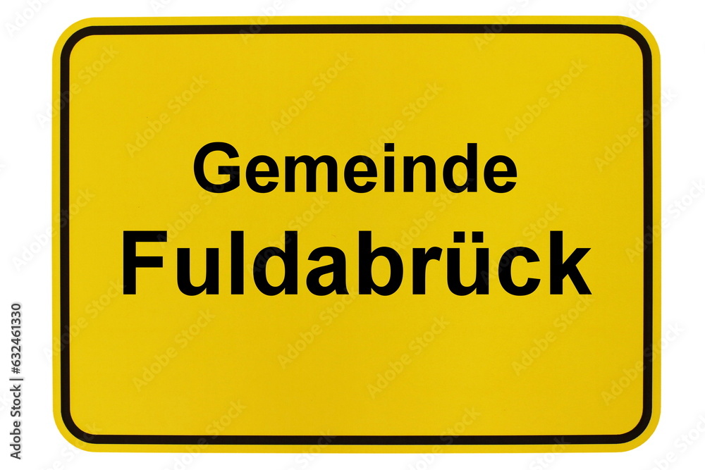 Illustration eines Ortsschildes der Gemeinde Fuldabrück in Hessen