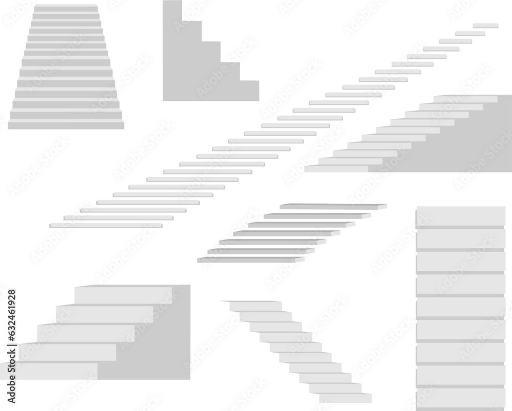 staircase in the house,3d interior staircases isolated on white background. the stair steps collection staircase in the house,3d interior staircases isolated on white background. the stair steps collection