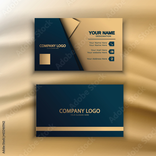luxury golden and blue business card design
