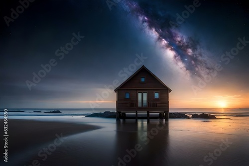 house at the beach generated by AI technology