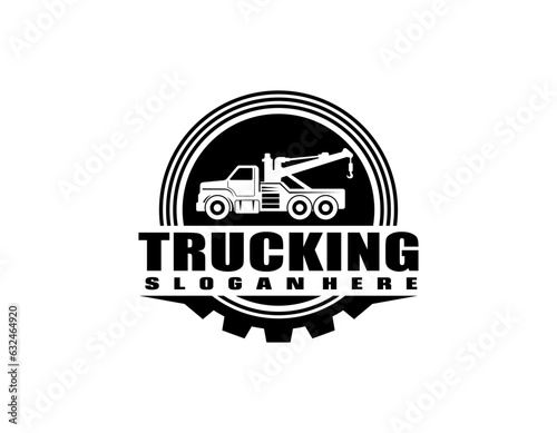 towing car vintage logo desigen