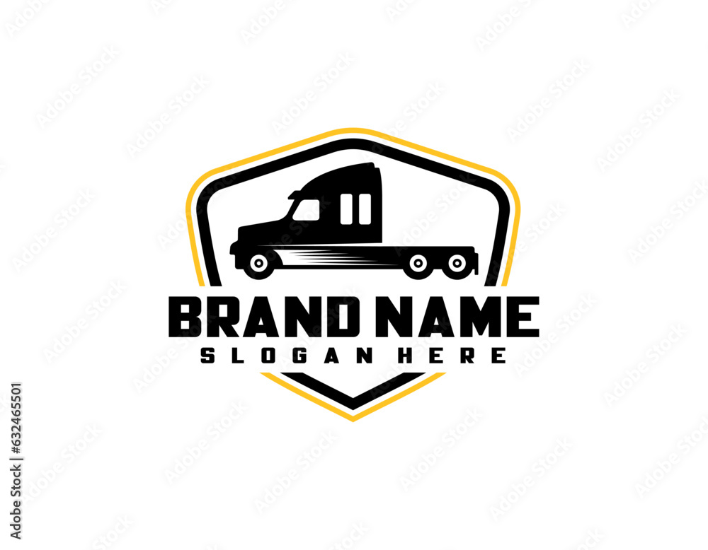 Trucking company logo. Bold badge emblem logo concept. Ready made logo template set vector isolated Trucking company logo. Bold badge emblem logo concept. Ready made logo template set vector isolated