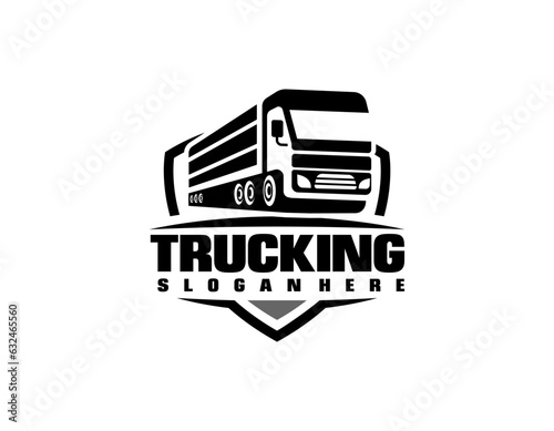 Truck silhouette abstract logo template vector