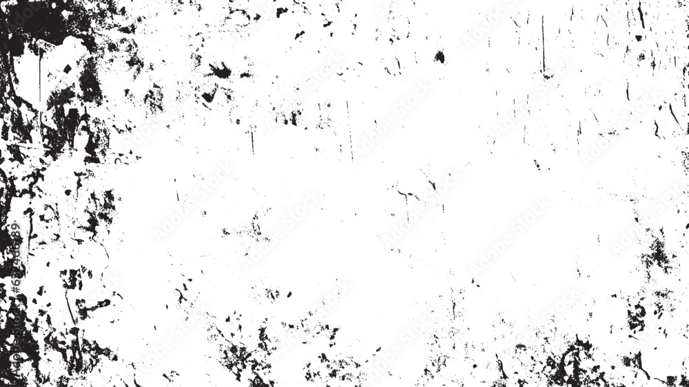 Black grunge overlay texture background. Dust wall grunge texture on distress back background. Glitch distorted grange shape. Dust and dots screen print texture.