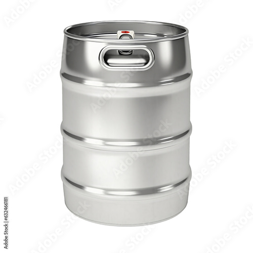 Photo Metal beer keg isolated on transparent or white background, png
