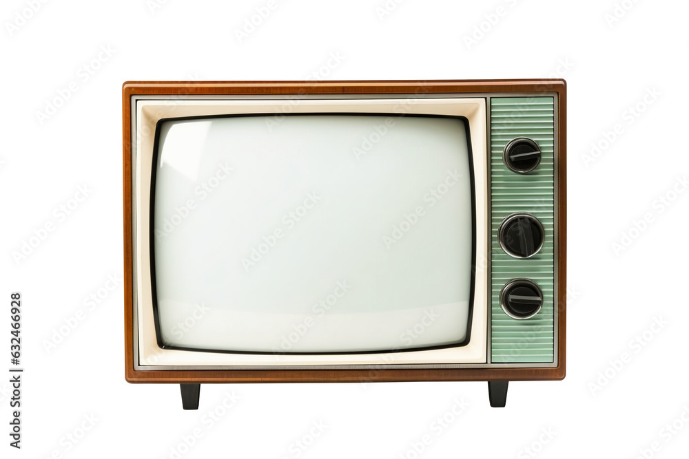 Retro old television isolated on transparent or white background, png