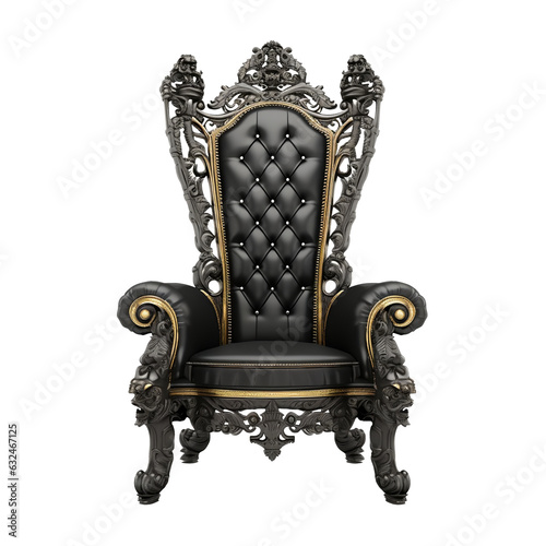 Canvastavla Throne chair Isolated on transparent or white background, png
