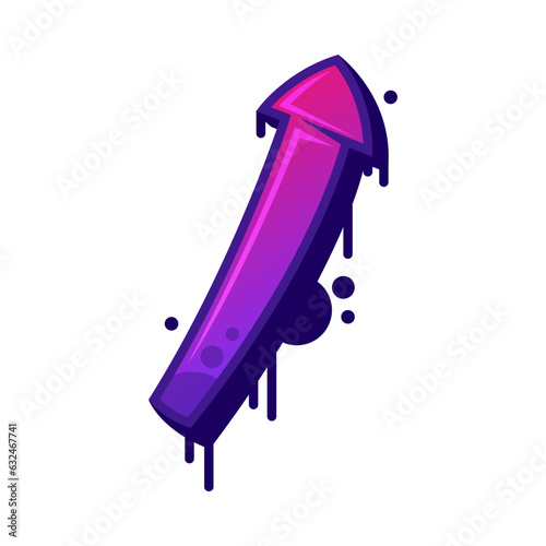 Graffiti Arrow Up Mark as Purple Bold Sign Vector Illustration