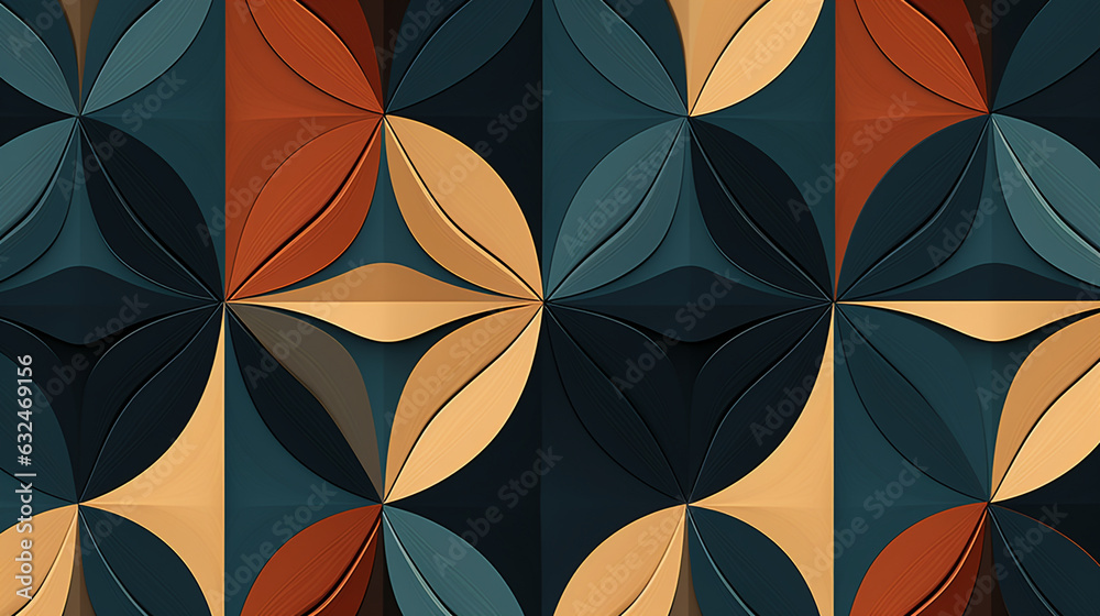 geometric floral abstract style wallpaper, minimalism