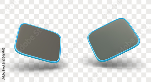 3d realistic mouse pad in different positions. Computer mouse pad for branding or design presentation concept. Template for computer store. Vector illustration