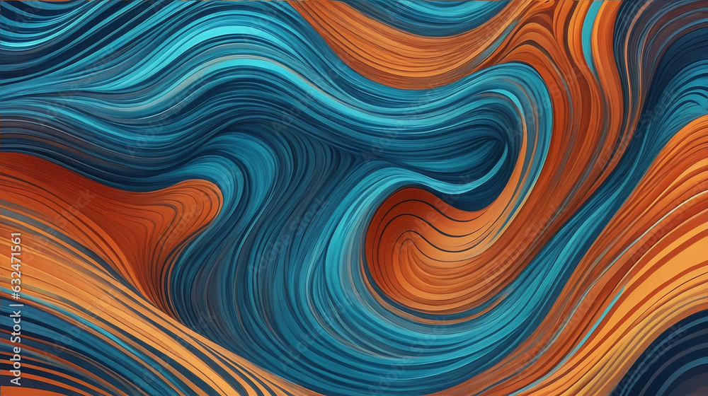 Wavy abstract background by Generative AI