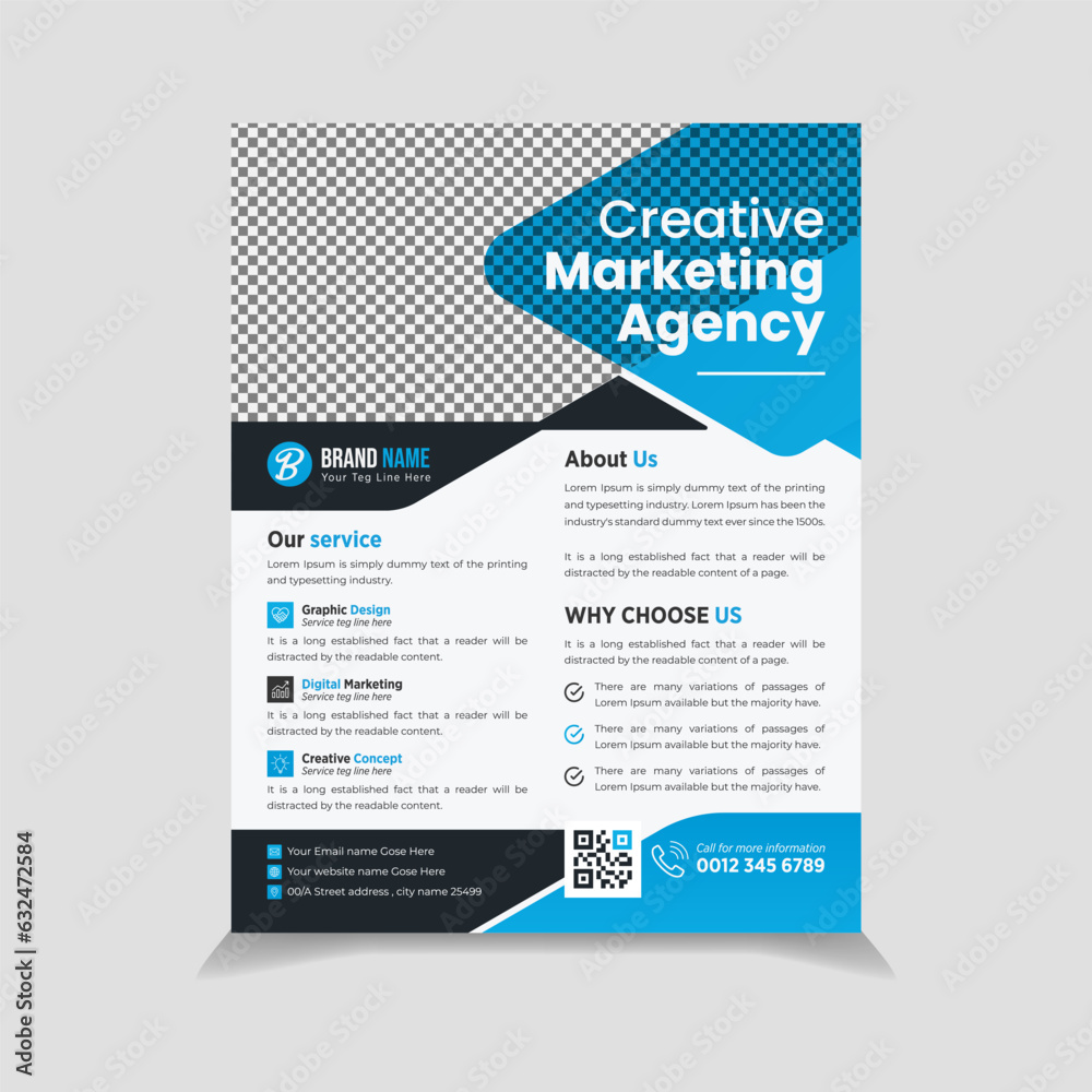 Professional Business Flyer design, Modern Cover layout Design With Marketing Agency, Corporate Business flyer template, colorful scheme template in A4 size