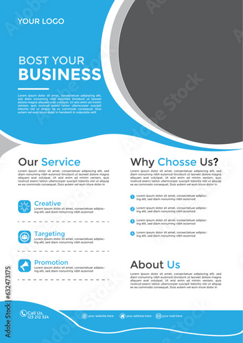 creative flyer pamphlet brochure cover design layout space for photo background, vector illustration template in A4 size