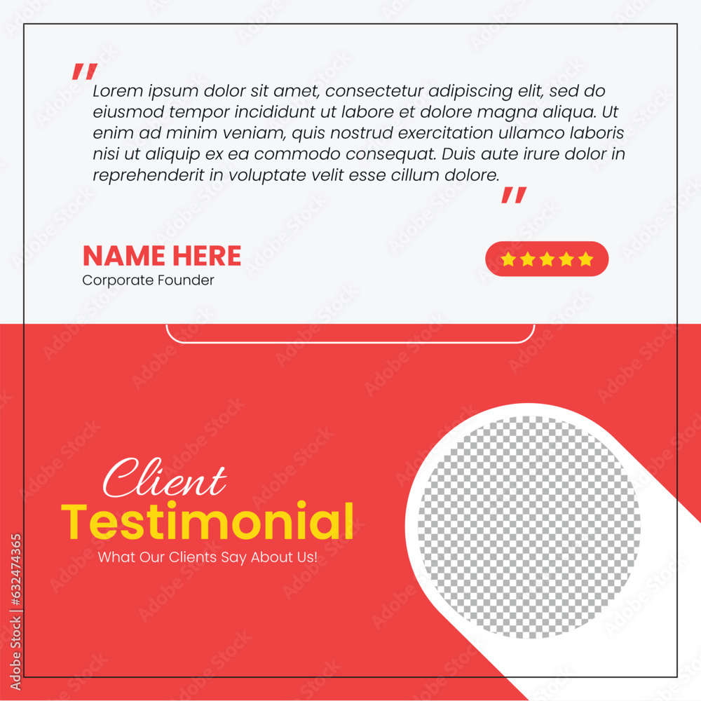 Customer feedback, Client testimonial social media post web banner template Customer feedback, Client testimonial social media post web banner template