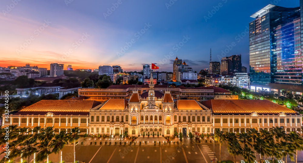 People's Committee of Ho Chi Minh City ,Viet nam  - obrazy, fototapety, plakaty 