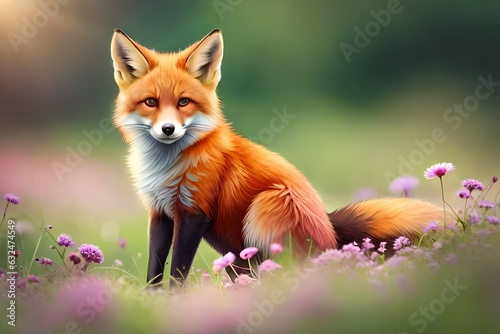 red fox vulpes generating by AI technology