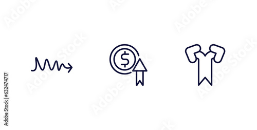 set of user interface thin line icons. user interface outline icons included scribble right arrow, improve incomes, bifurcation vector.