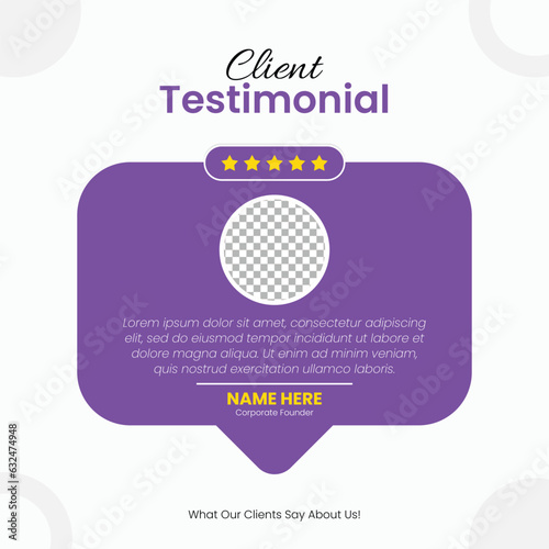 Customer feedback, Client testimonial social media post web banner template